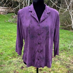 Color Me Cotton Tencel Button Down Blouse